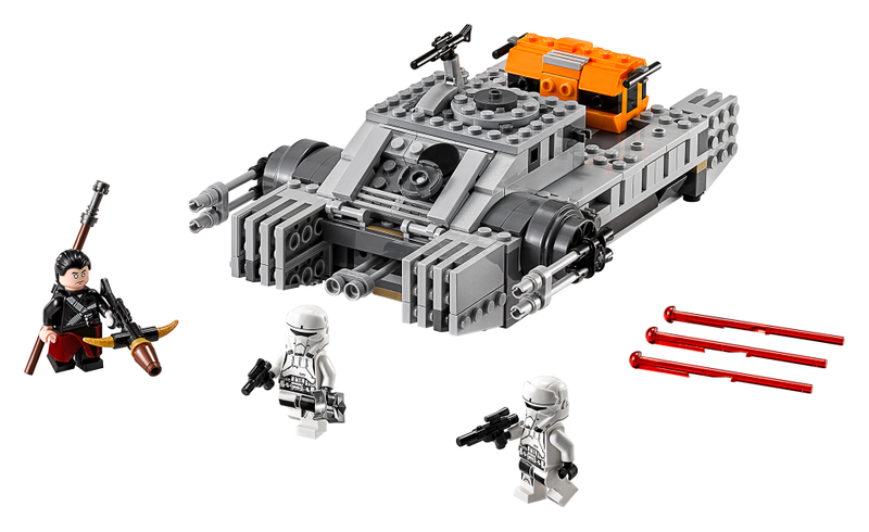 75152 - Imperial Assault Hovertank Help Chirrut battle the Imperial Assault Hovertank as it patrols the streets. This tough urban patrol vehicle has a two-minifigure cockpit and a rotating and elevating turret gun with spring-loaded shooters to target enemies of the Empire. And if the rebel forces hide out of sight, open the storage container, grab the blasters and play out your own mini urban battles! $29.99